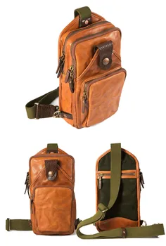 Móda vintage originálne kožené pánske hrudníka taška na bežné vysoko kvalitných prírodných skutočné cowhide multi-priestoru diagonálne rameno taška