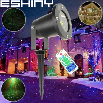 ESHINY RG Vonkajšie Vodotesné Diaľkové Plný Hviezd Laserový Projektor Sviatok Vianočný Strom Nástenné Svietidlá Záhrada Krajiny Svetlo T79D3