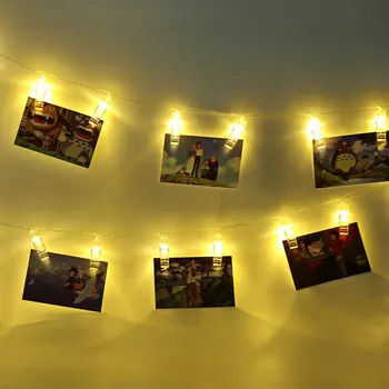 LED Karty Foto Klip Led Reťazec Rozprávkových Svetiel Garland Nový Rok Vianočné Dekorácie, lampy Batérie Dekoratívne Svetlo Na Svadbu