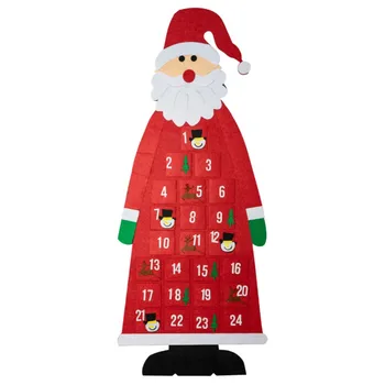 Vianočný Adventný Kalendár Stene Visí Santa Cítil Adventný Kalendár S Vreckami 24 Dní, Časovač, Kalendár, Vianočný Dekor 2020