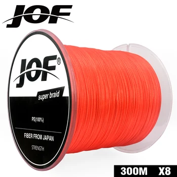 JOF Pletená vlasec Mori Morské Rybolovu 8 Prameňov Orange 100M 150M 300M 500M 1000M PE Super Silný Kábel