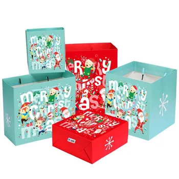 10Pcs/Veľa Vianočné Taška Papier Na sladké Dary Santa Claus Svadobné Tašky Na Darčeky Pre Hostí Balenie Rukoväť Candy Cookie Puzdro