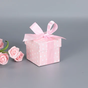 10pcs Svadobné Zdvorilosti Candy Držiteľ Box Svadobné Party Darčekové Krabice Čokoláda Baliaci Papier Box Malý Kraft Papier Námestie Candy Box