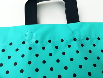 Zelená Polka dot Plastové darčekové tašky,plastové nákupné tašky,Strana Prospech Tašky s Rukoväť 50pcs/veľa