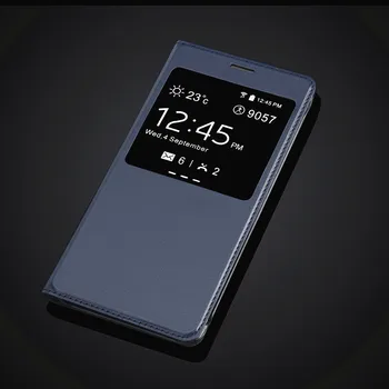Pre Samsung J3 Pro Fashion Zobraziť Okno Prípade Flip PU Kožené Kryt puzdro Pre Samsung Galaxy J3 Pro 5.0 cm Kryt Protectoer