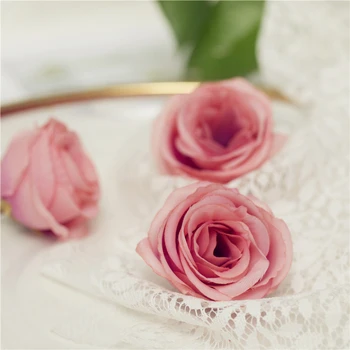 100ks 5CM Umelého Hodvábu Retro Vintage Rose Camellia Japonica Kvet Hlavu Bud Pre Kutilov, Odevy, pokrývky hlavy Dekoratívne