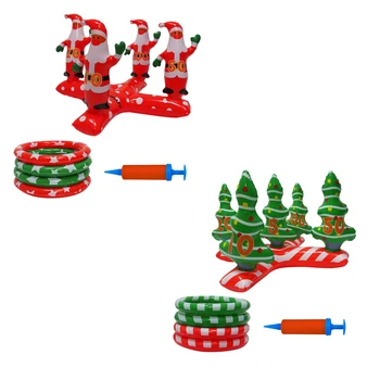 Vianočné Krúžok Hodiť Hru Nafukovacie Santa Claus Vianočný Stromček Hodiť Hru Vianočný Večierok Priazeň Rodiny Vianočné Party Hra