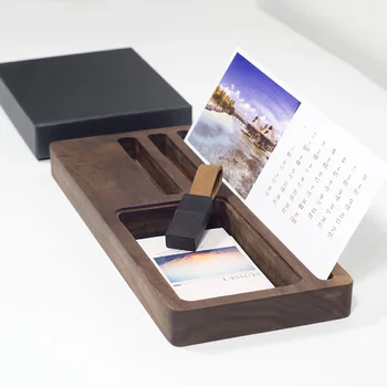 Klasické čierne orechové drevené úložný box Office štúdia stôl organizovať box