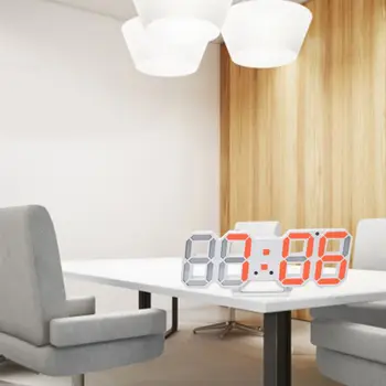 3D Digitálny Budík Jednoduché Fashion Led Elektronické Hodiny Obývacia Izba Usb Nástenné Hodiny 158