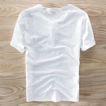 2018 Lete nové biele tričko mužov bielizeň výšivky kolo krku t-shirt mužov ležérne módne mužov, t košele značky bielizeň t shirt mužov