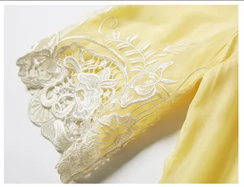 Doprava zadarmo letné originálny dizajn Čínsky štýl čipky kvet Vyšívané veľké rozmery stojana golier šaty pre ženy