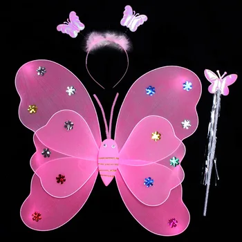2021 Nové Vykonávať Kostýmy Žiariace Motýle Víla Cosplay Krídla Anjelov Halloween Dresse Strany Halloween Dekorácie pre Dieťa