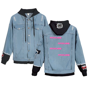Cool Ppcocaine Harajuku Denim Jacket Fashion New Slim Príchodu Vytlačené Bežné Jar Jeseň Ženy/muži vrchné oblečenie & Coats
