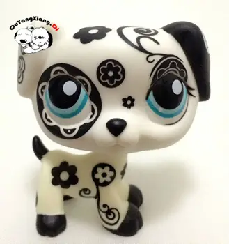 CWG38 Pet Shop Zvierat Čierny Kvet Spotson Modré Oči Psa akcie Obrázok roztomilý šteňa