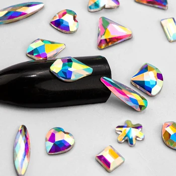 Zmiešané Veľkosť Nechtov Drahokamu Diamond nechtov šperky 3D Crystal Nail Art, Ozdoby Waterdrop na Nechty, Glitter Drahokamy, Sklo Manikúra Tipy