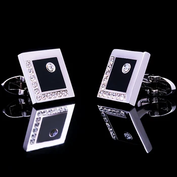 KFLK šperky 2020 NOVÉ tričko manžetové gombíky pre mens hot Značky putá tlačidlá Crystal putá odkaz Najvyššej Kvality abotoaduras Black Šperky