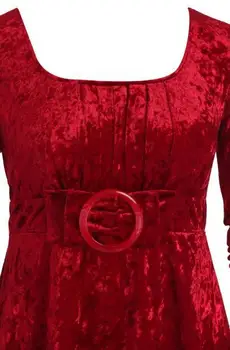 Nový dizajn Jeseň/zima šitie kontrast farieb pás zamatové šaty Vianočné šaty žien dlhý rukáv big swing festival šaty
