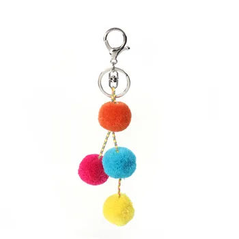 8Seasons Nové Módne Oblečenie pre Keychain&Keyring Pom Pom Loptu Strieborná Farba Multicolor Multi-layer Šperky Darček 20cm(7 7/8