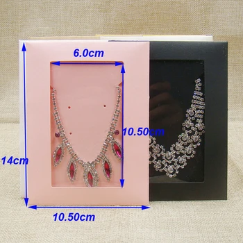 20PCS nové ružové šperky package box rôzne farebné okno, obklopiť sa okno pre šperkov náhrdelník balík /pozvánka /CD skladovanie