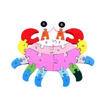 Drevené Farebné 3D Chunkyes Zvierat Auto obrazová Skladačka Abecedy Číslo Vzdelávacie Hračka Nové