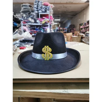Cosplay Kostýmy 1920 Black Hat Kostým Maškarný Party Mens Dospelých Gangster Oblečenie Náhrdelník Kravatu