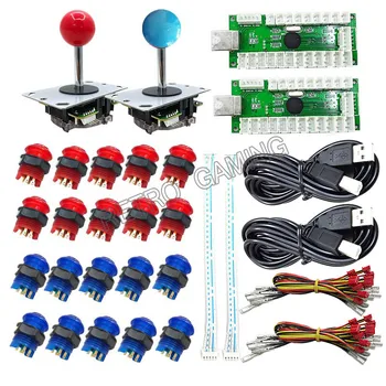 2 Hráči DIY Arcade Ovládač Súpravy S 20 LED Arcade Tlačidlá + 2 Joystick + 2 USB Encoder Kit + Káble Ovládač Nastaviť Arcade