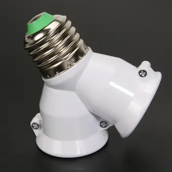 2 v 1 objímky E27 E27 Žiarovka Držiak Lampy Zásuvky Splitter Adaptér Svetlo Základňu pre LED Žiarovka