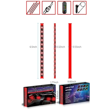 2021 Nové Tlačidlo + Diaľkový ovládač + APP Ovládanie Auta Svetla Strip RGB Hudby Lampa Bar