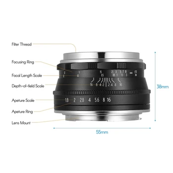 25 MM F1.8 Pevným ohniskom MiniLens Vhodné Manuálny Objektív pre FUJIFILM FX Mount MiniSingle Fotoaparát