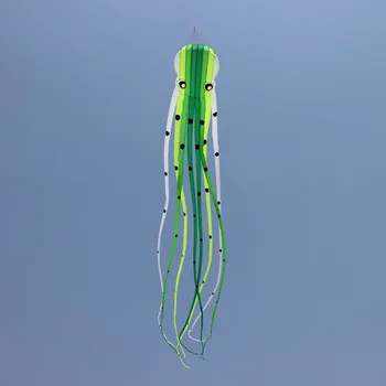 15m Green Crystal Octopus Kite Mäkké Nafukovacie Drak Zvierat Auta, odolná voči Roztrhnutiu, Dospelých Outdoorové Športy Letu Nástroj Deti Hračky