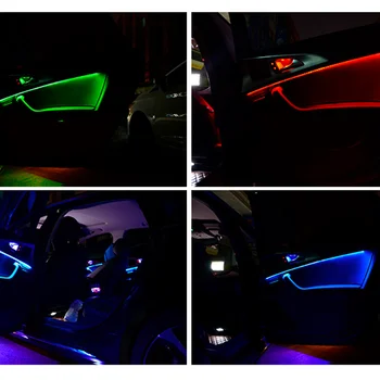 5in 1 6 v 1 Auto Dekorácie Svetla APP / RGB okolitého svetla auto lights auto príslušenstvo Aktívny zvukový EL neon drôtené Pásy svetla pre v