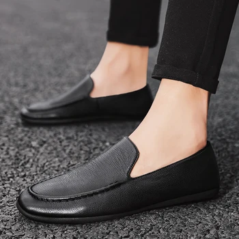 Pánske topánky na jar ležérne topánky pánske kožené priedušná Lefu topánky fazuľa topánky pánske kórejský módne lenivý topánky C12
