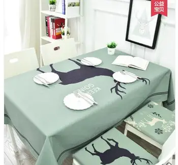 Bavlnená posteľná Bielizeň Nordic Elk vytlačené obrus dekoratívne odolné tabuľka kryt kávy tabe obrus jedáleň izba dekor