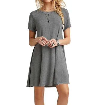 Bežné Pevné Womans Mini Šaty Voľné Jednoduchý Dlhý Rukáv Jeseň Voľný čas Short-line Jar Krátke Nové Šaty 2021