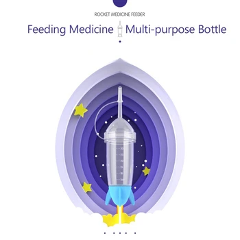 30 ML Raketový Medicíny Feeder Dieťa Kŕmenie Vody Kŕmenie Mlieko Stlačiteľný Trubice Typu Doplnok stravy Medicíny Feeder