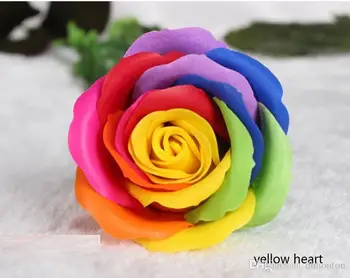 Rainbow 7 farebné Ruže Mydlá Kvet Balené Svadobné Dodávky Darčeky Podujatia, Party Tovar Prospech Toaletné mydlo Voňajúce kúpeľňa accessor