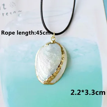 1PC 2018 nový náhrdelník módne letné štýl, prírodné hviezdice conch shell 19 prívesok náhrdelník pláži žien darček nastaviteľné
