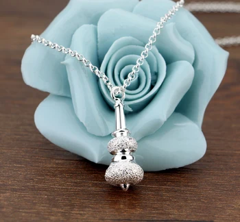 925 sterling silver náhrdelník žena roztomilý tekvica prívesok dizajn, pevná strieborná clavicle náhrdelník dievčatá módne šperky doprava zadarmo