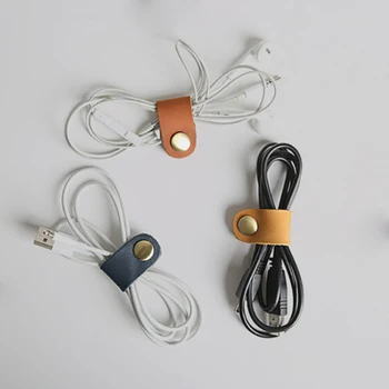 1PC Portable Kábel USB Kábel, Kožené Winder Slúchadlá Prípade kórejskej Slúchadlá Slúchadlá Drôt Desk Manager organizátor
