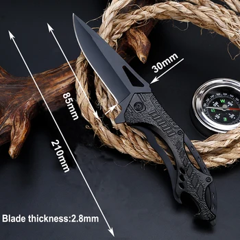 LAOGOU Skladací Lovecký Nôž Multifuntion Jungle Vreckový Nôž Outdoor Camping Nôž s Plastovou rukoväťou