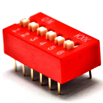 6P DIP prepínač DIP prepínač ploché šesť metrov od 2.54 MM červená prepínač ( 40 )