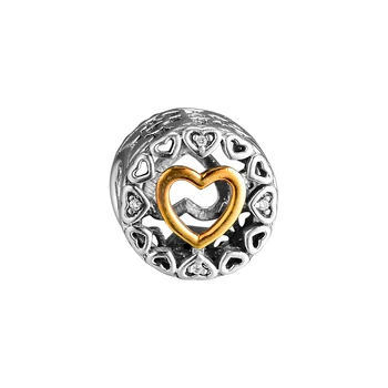 Kúzlo 925 Silver Pôvodné Fit Pandora Náramky Mincový Striebro Milujúci Kruhu Kúzlo Korálky pre Ženy diy Šperky Robiť