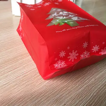 Najnovšie 50PCS Matné Vianočné Darčekové Tašky Červený a Zelený Vianočný Stromček Snowflake Biscuit Strany Candy Vaky na Balenie