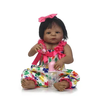 Bebe Silikónové reborn realista dievča 55 cm čierna Reborn Baby Doll deti Playmate Darček Pre deti nový rok hračky bonecas