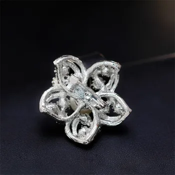 Móda Päť-Špicaté Hviezdy Pearl Flower Brošňa pre Ženy Vyhovovali Drahokamu Šperky Golier Kolíky Šatku Pracky Odevné Doplnky