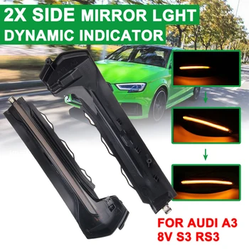 1 Pár Spätné Zrkadlo signalizačná kontrolka Zvýrazniť LED Auto Dynamické Zase Svetlo Žltá Pre Audi A3 / S3 MK3 8V-na