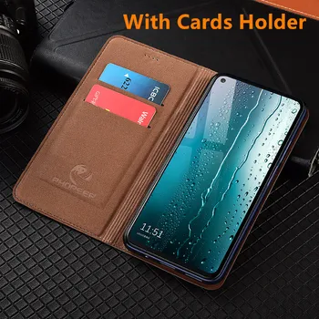 Prírodné kože flip prípade karty, vrecko pre Samsung Galaxy Note 10 Plus/Galaxy Note 10/Galaxy Note 10 Lite phone bag stojan, puzdro