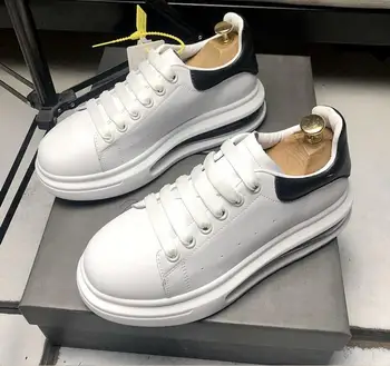 Luxe biele topánky dámske platformy ležérne topánky pár kožené pánske topánky veľkosť vysokej kvality versio