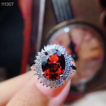KJJEAXCMY boutique šperky 925 Striebro-intarzované Prírodný Granát Dievča Krúžok Podpora Detekcie sdfghj