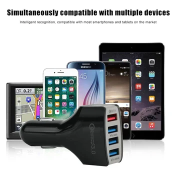 Mobilný Telefón Nabíjačka do Auta Rýchle Nabíjanie Napájacie Adaptéry Multi USB Porty pre Smartphone Auto Príslušenstvo